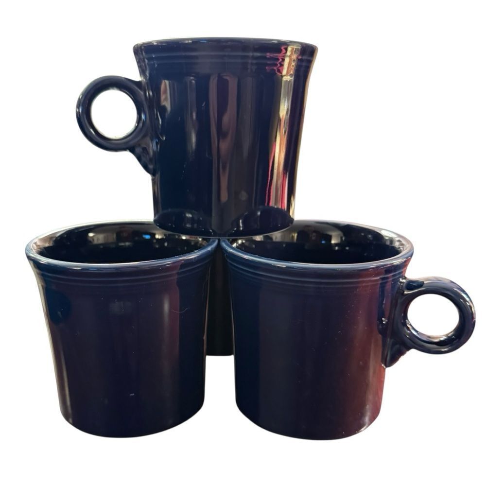 Set of 4 Vintage Fiesta Cobalt Mugs 1986